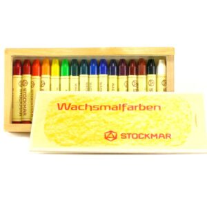 Wachsmalstifte in Holzschiebekasten (16 St.)